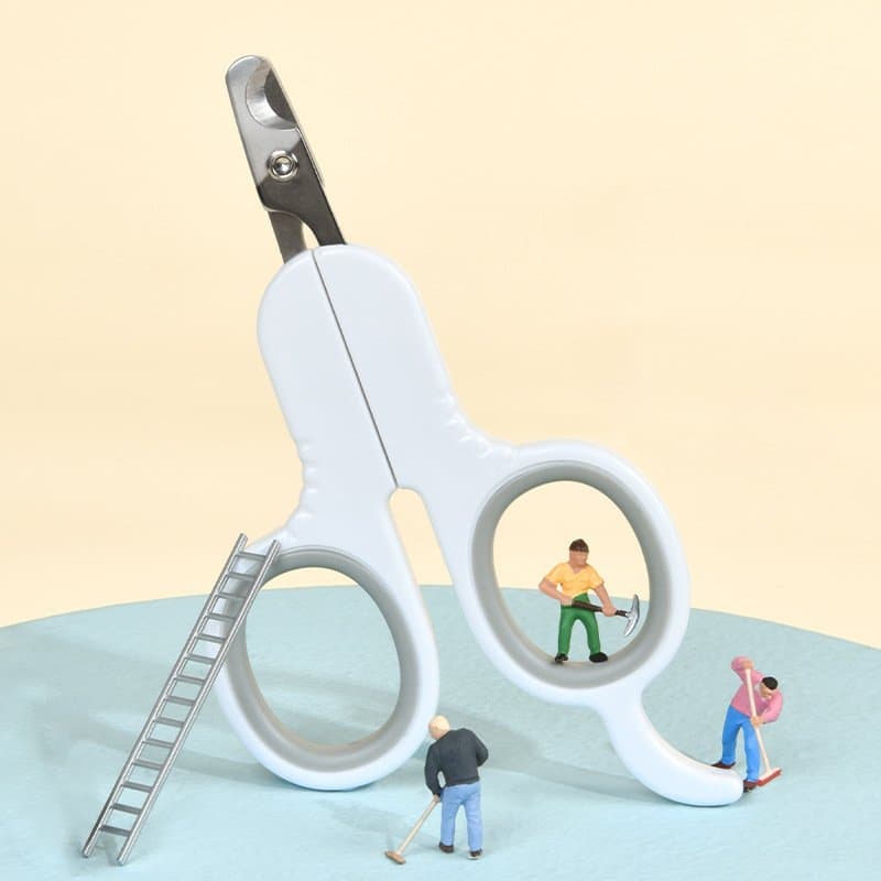 Pet Supplies Nail Clippers Beauty Tools - Elegant Gray Straight Head, 13x7.3cm